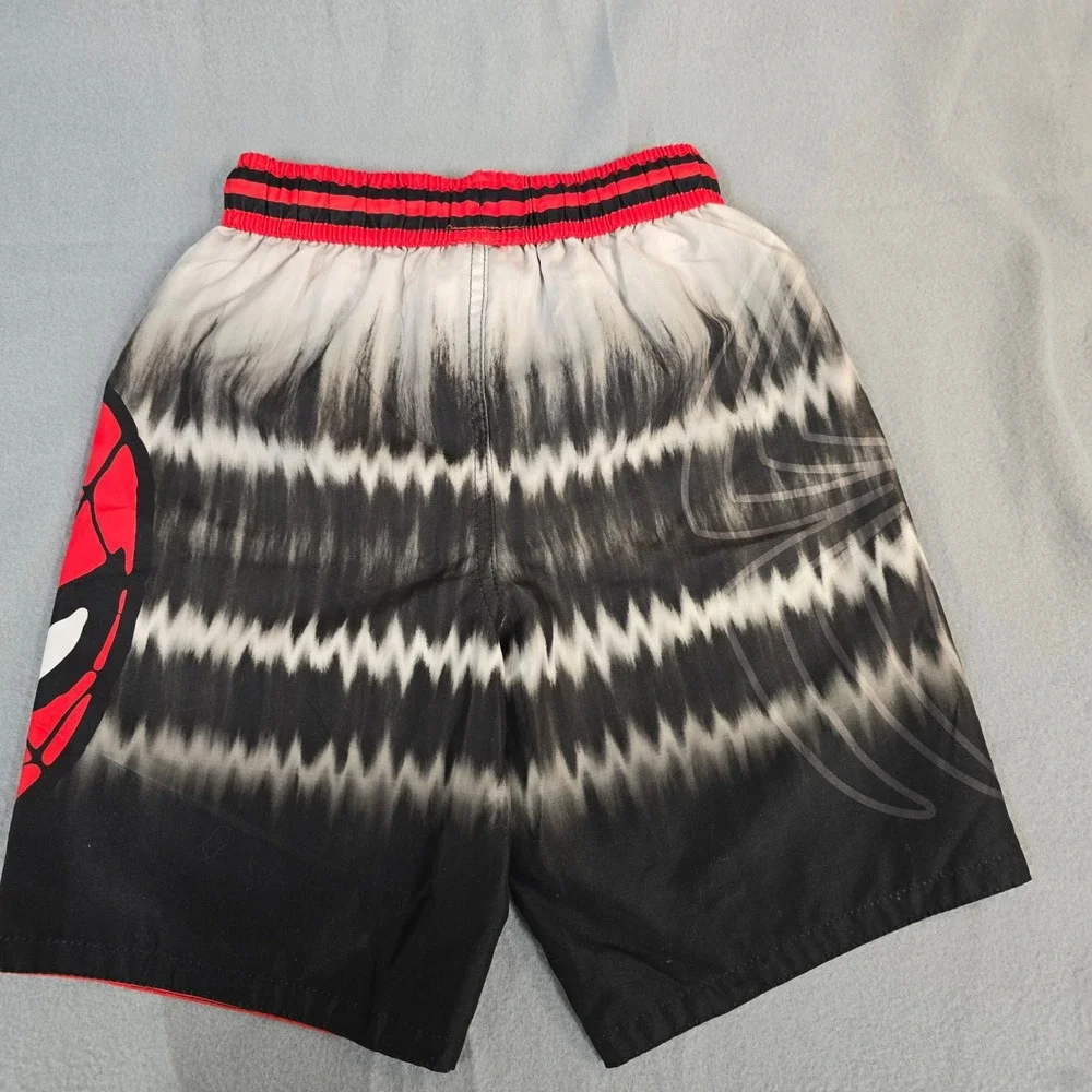 Marvel Spider-Man Boys Swim Trunks Size 7 Black Red‎ Mesh Lined Board Shorts